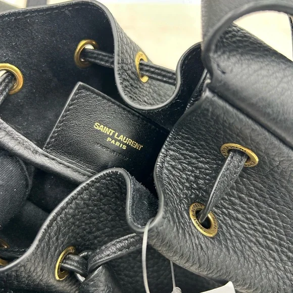 Saint Laurent Black Shoulder Bag with Gold Accents - Picture 10 of 16